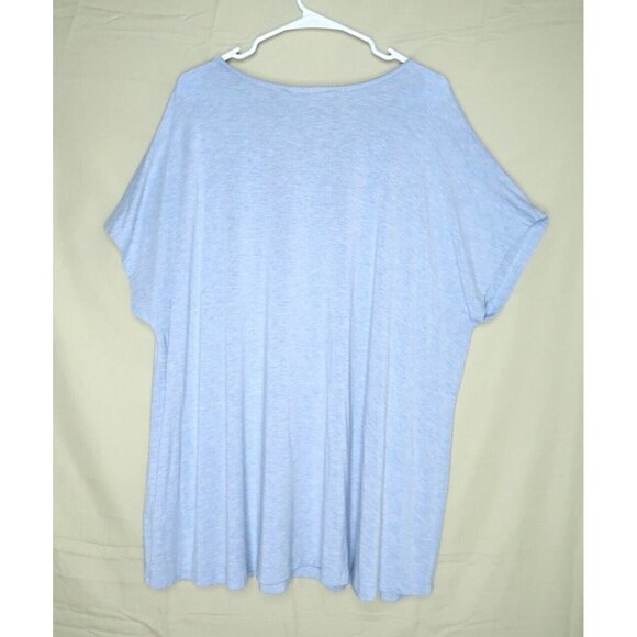 H by Halston T Shirt Gray Short Sleeves Oversized Tee Modal Spandex Womens 2X - Picture 4 of 8